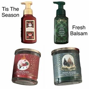 Fresh Balsam and Tis The Season Candle and Foaming Soap Set Bath & Body Works